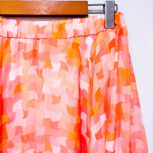 PAOLO CASALINI Pink and orange silk skirt - Picture 6 of 9